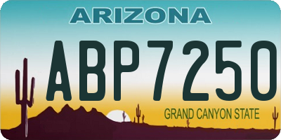 AZ license plate ABP7250