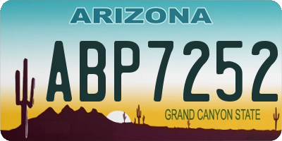 AZ license plate ABP7252