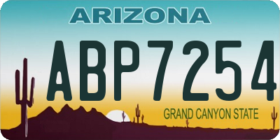 AZ license plate ABP7254