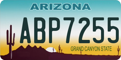 AZ license plate ABP7255