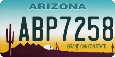 AZ license plate ABP7258