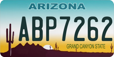 AZ license plate ABP7262