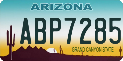 AZ license plate ABP7285