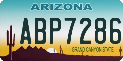 AZ license plate ABP7286