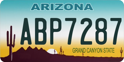 AZ license plate ABP7287