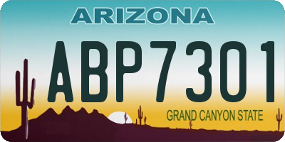 AZ license plate ABP7301