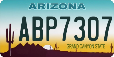 AZ license plate ABP7307