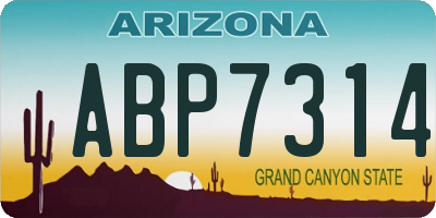 AZ license plate ABP7314