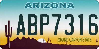 AZ license plate ABP7316