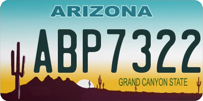 AZ license plate ABP7322