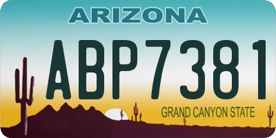 AZ license plate ABP7381