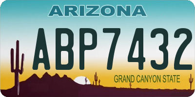 AZ license plate ABP7432