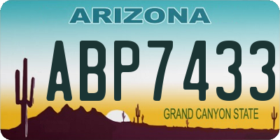 AZ license plate ABP7433