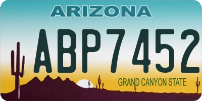 AZ license plate ABP7452
