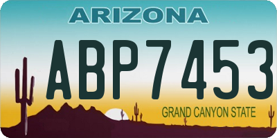 AZ license plate ABP7453