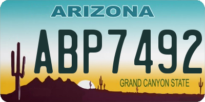 AZ license plate ABP7492