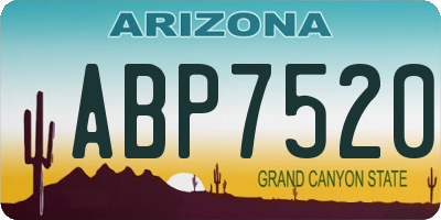 AZ license plate ABP7520