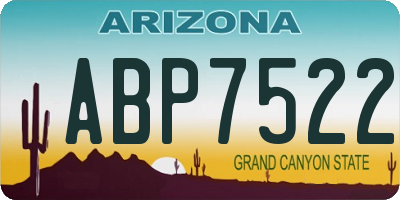 AZ license plate ABP7522