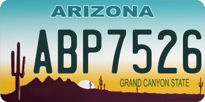 AZ license plate ABP7526