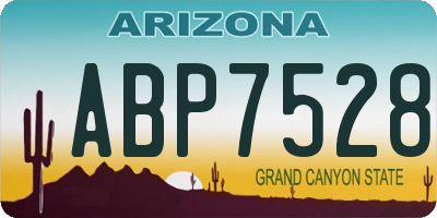 AZ license plate ABP7528
