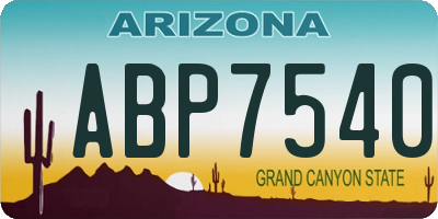 AZ license plate ABP7540