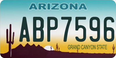 AZ license plate ABP7596
