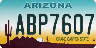 AZ license plate ABP7607