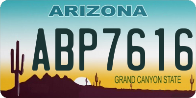 AZ license plate ABP7616