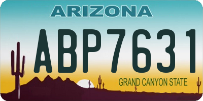 AZ license plate ABP7631