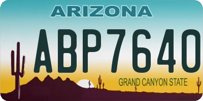 AZ license plate ABP7640