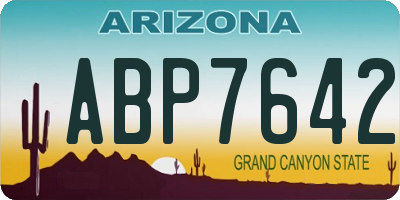 AZ license plate ABP7642
