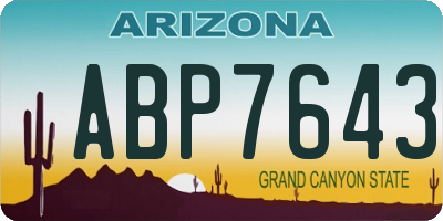 AZ license plate ABP7643