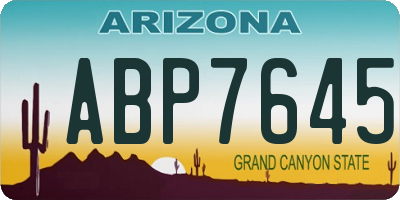AZ license plate ABP7645
