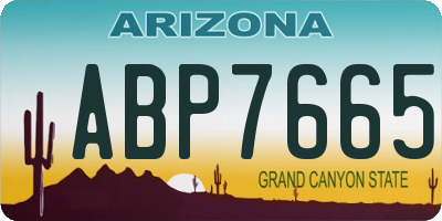 AZ license plate ABP7665