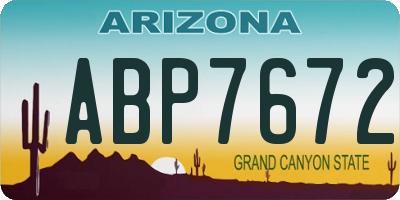AZ license plate ABP7672
