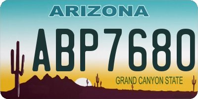 AZ license plate ABP7680
