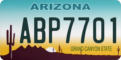 AZ license plate ABP7701