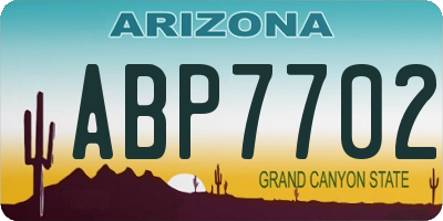 AZ license plate ABP7702