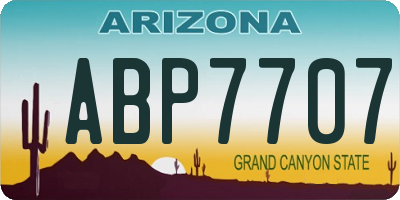 AZ license plate ABP7707