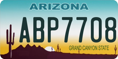 AZ license plate ABP7708