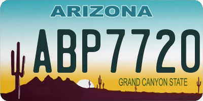 AZ license plate ABP7720