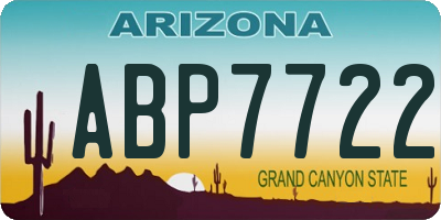 AZ license plate ABP7722