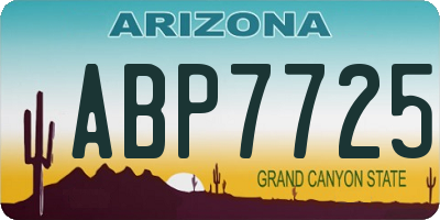 AZ license plate ABP7725