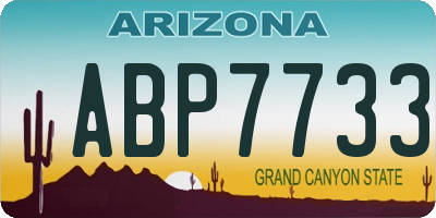 AZ license plate ABP7733