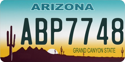 AZ license plate ABP7748