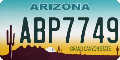 AZ license plate ABP7749