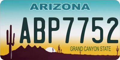 AZ license plate ABP7752