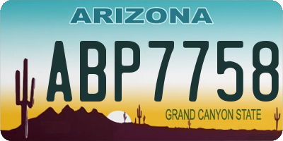 AZ license plate ABP7758
