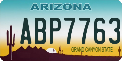 AZ license plate ABP7763