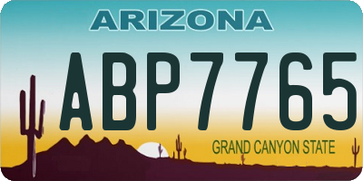 AZ license plate ABP7765